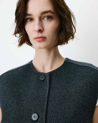Oversized sleeveless jacket anthracite Adagio