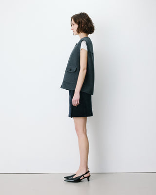 Oversized sleeveless jacket anthracite Adagio