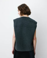 Oversized sleeveless jacket anthracite Adagio