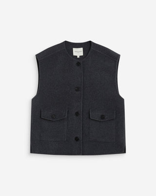Oversized sleeveless jacket anthracite Adagio