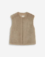 Veste droite sans manches en fausse fourrure grege Aelio