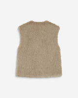 Veste droite sans manches en fausse fourrure grege Aelio