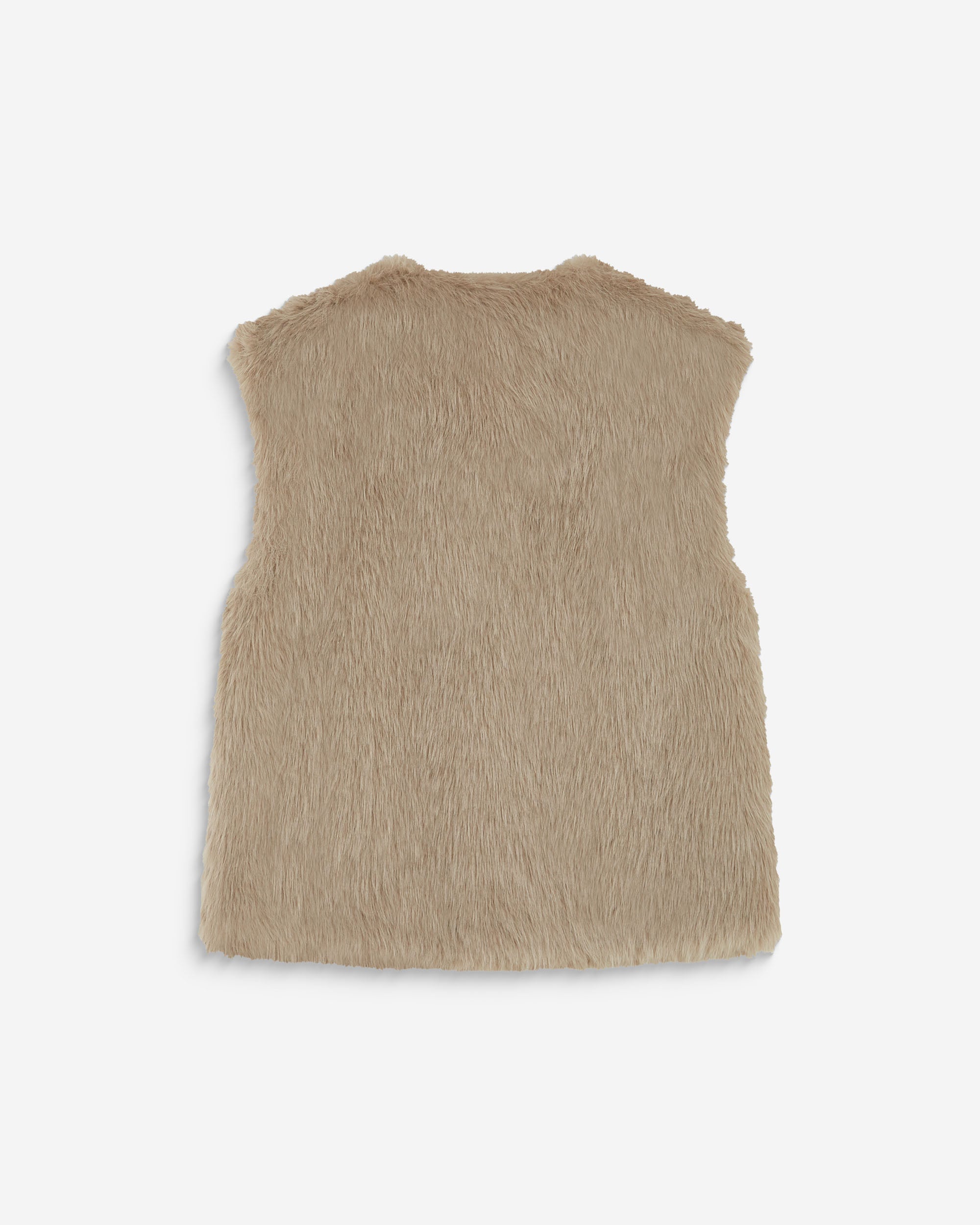Veste droite sans manches en fausse fourrure grege Aelio