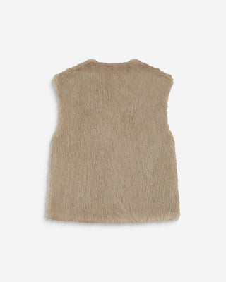 Veste droite sans manches en fausse fourrure grege Aelio