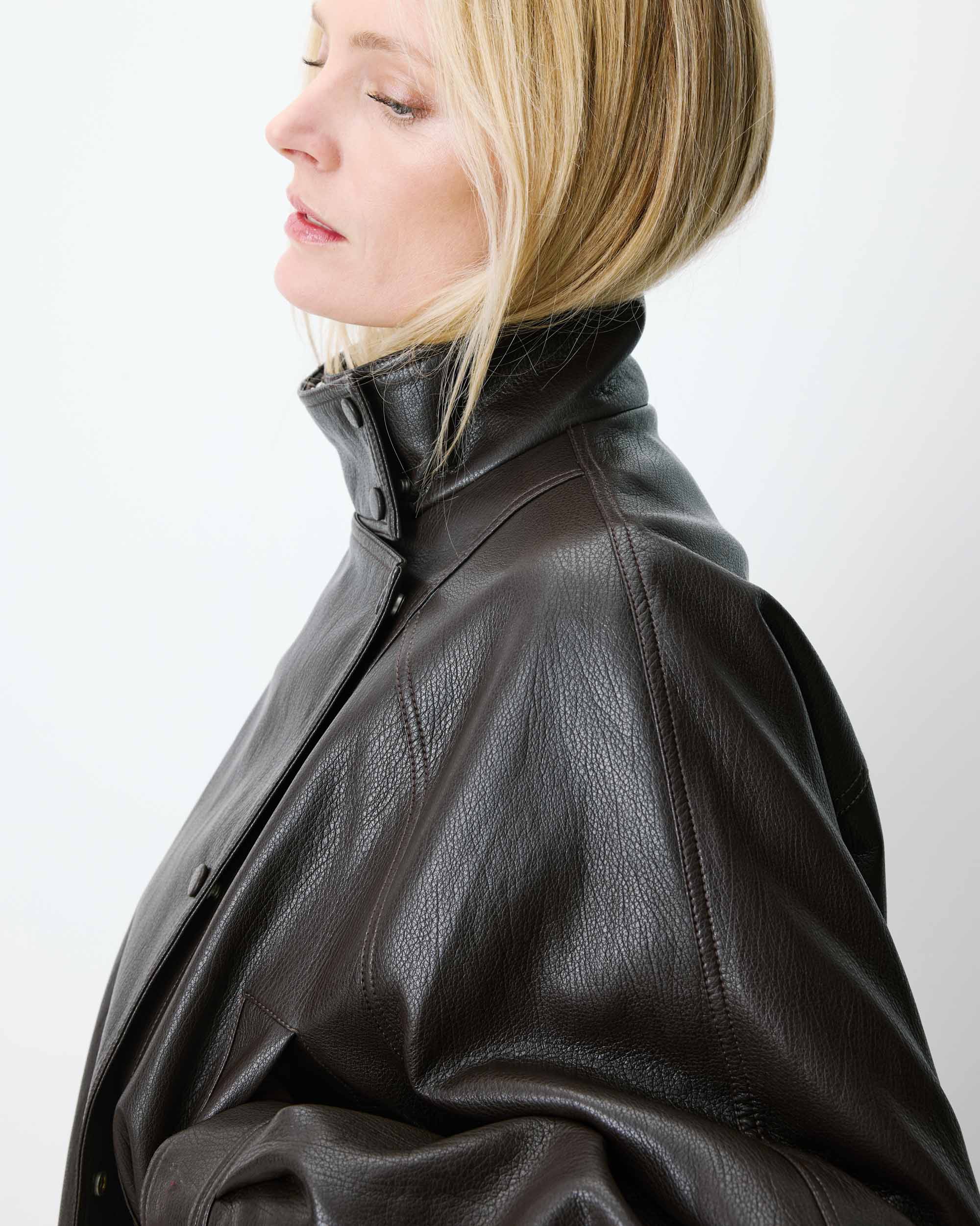 Chaqueta de polipiel chocolat Auburn