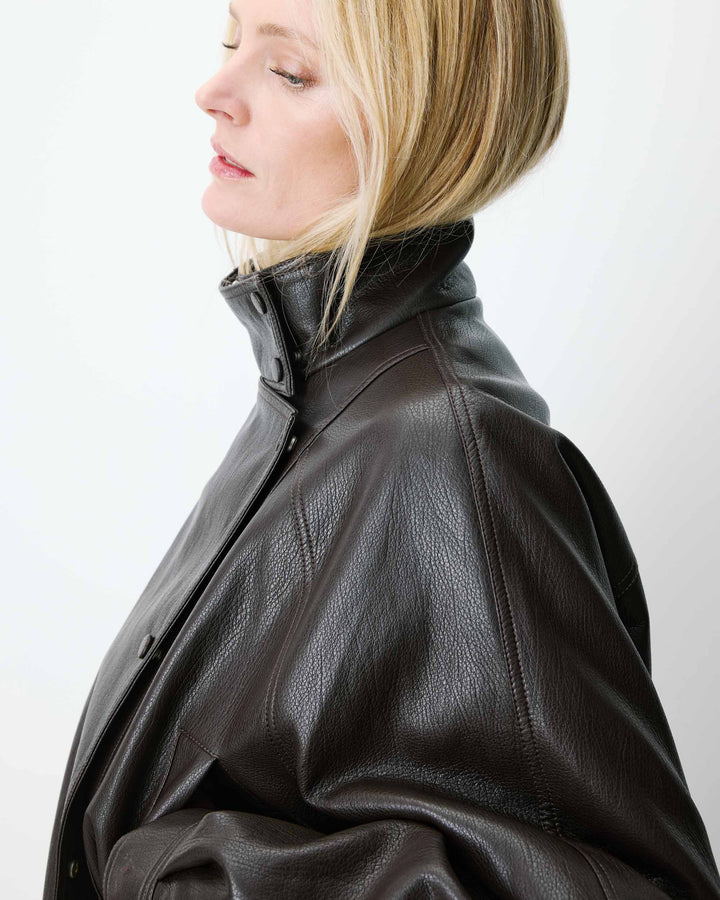 Chaqueta de polipiel chocolat Auburn