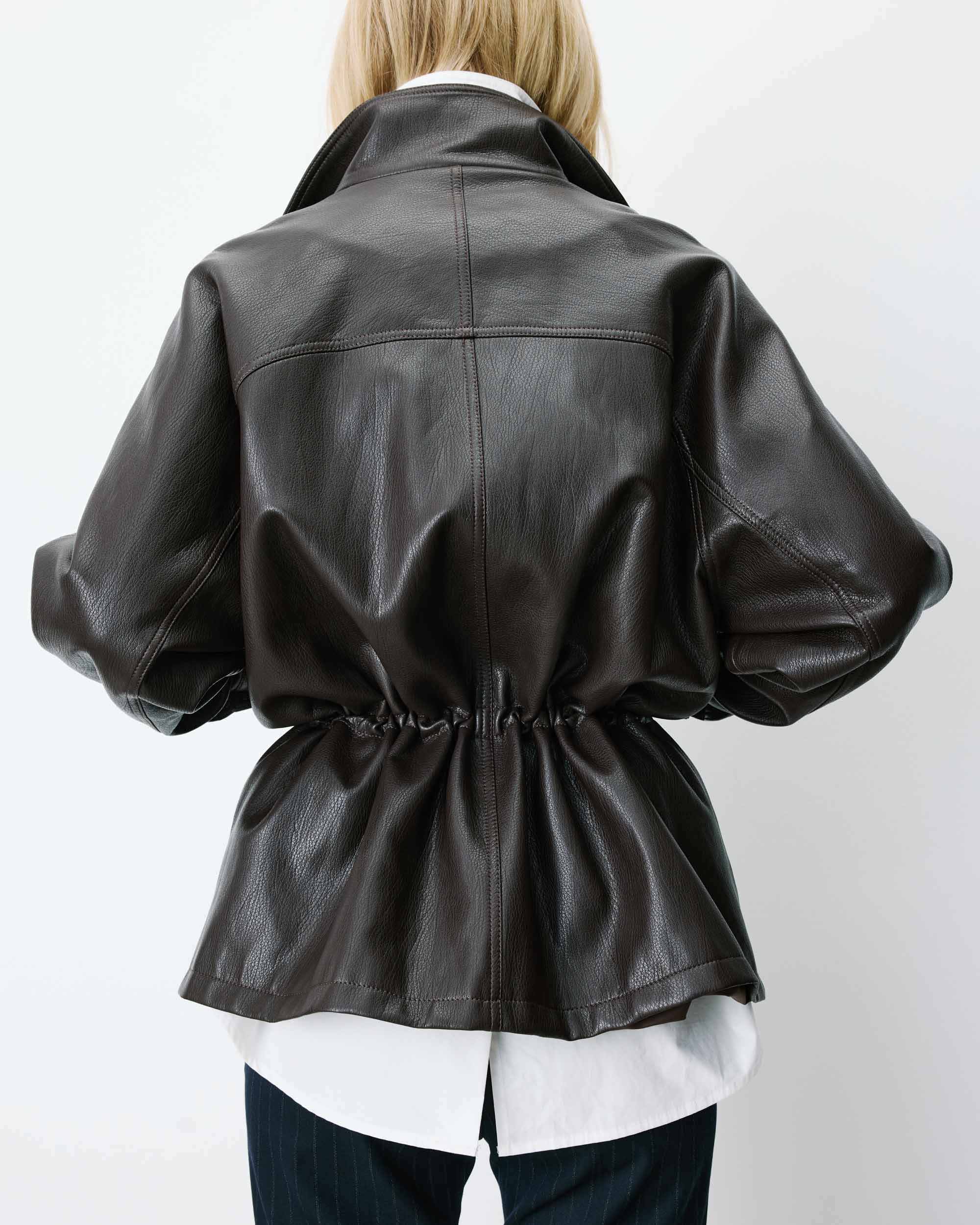 Chaqueta de polipiel chocolat Auburn