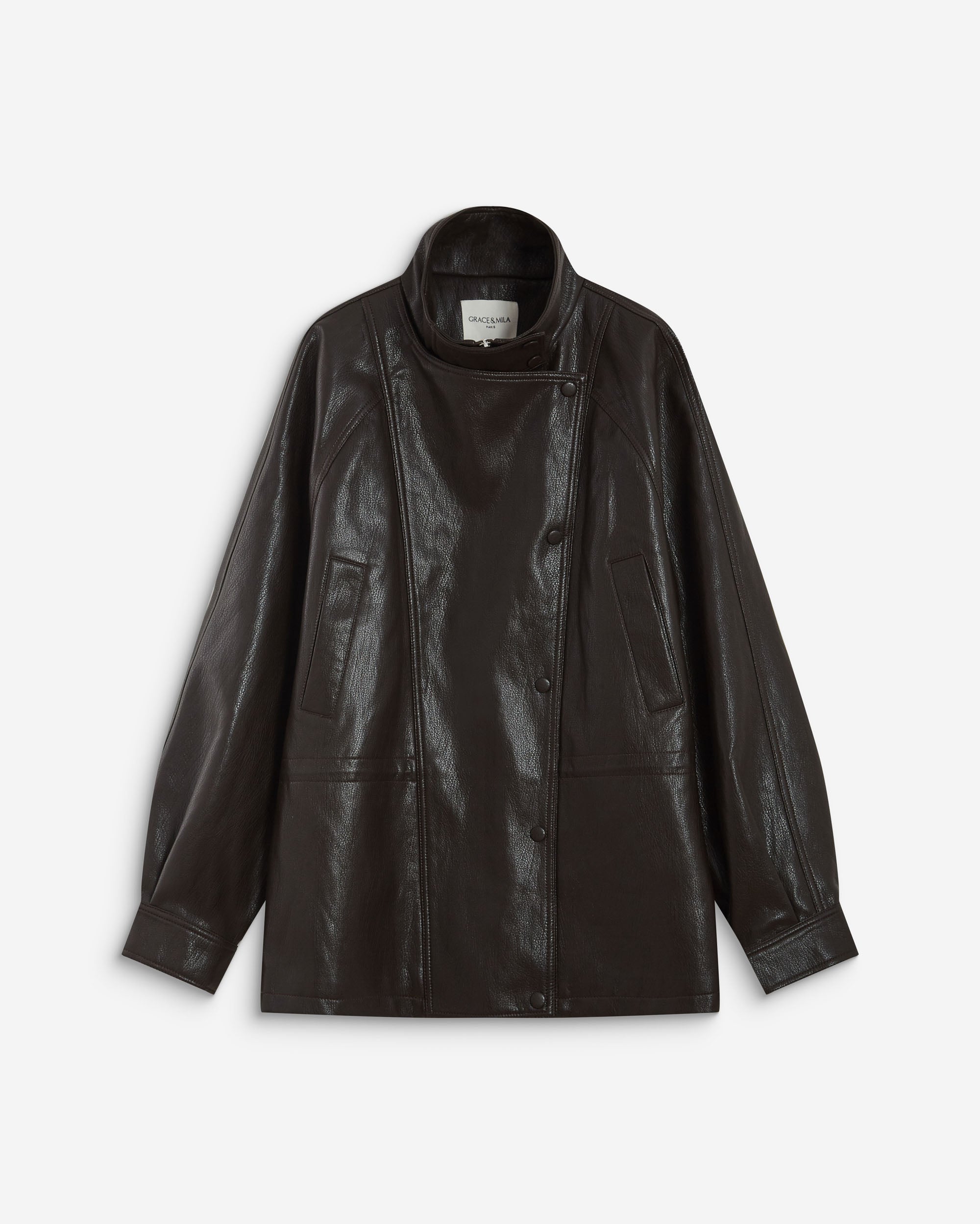 Chaqueta de polipiel chocolat Auburn