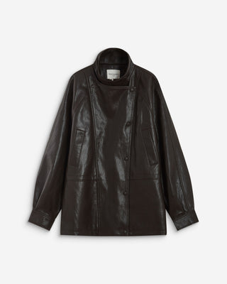 Chaqueta de polipiel chocolat Auburn