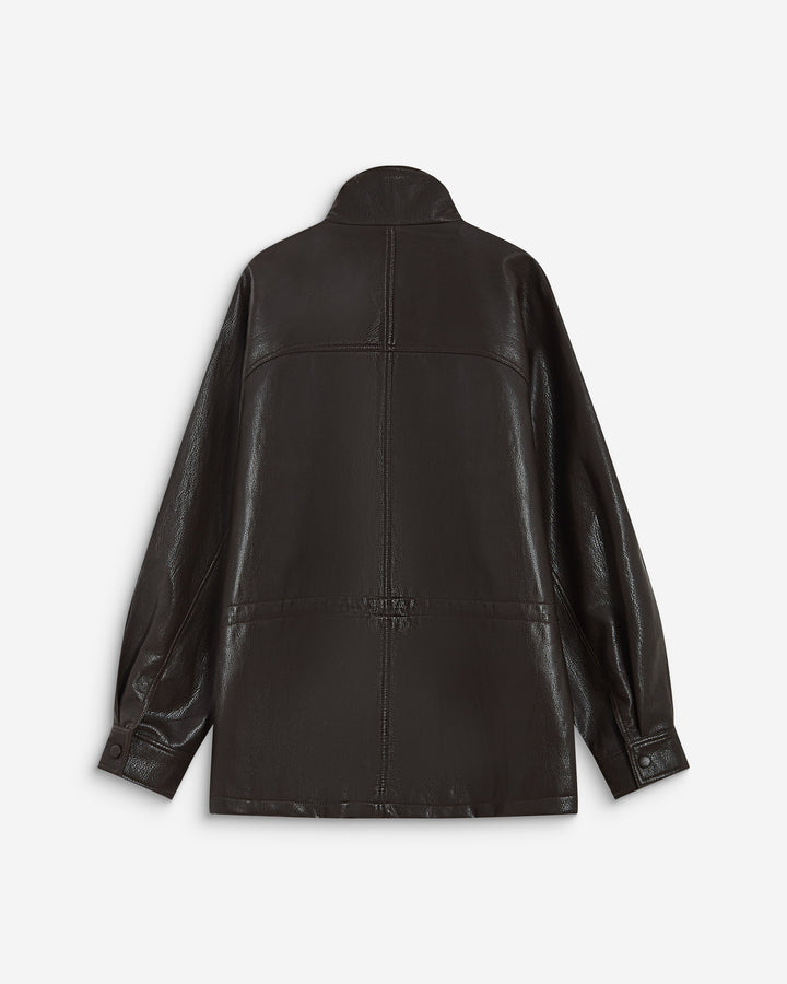 Chaqueta de polipiel chocolat Auburn