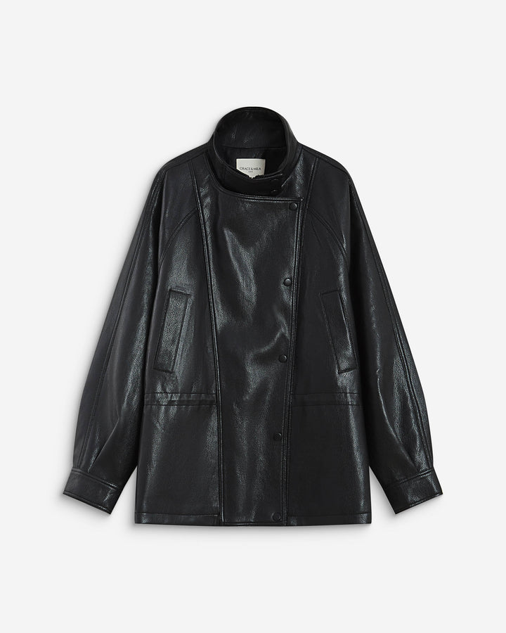 Chaqueta de polipiel noir Auburn