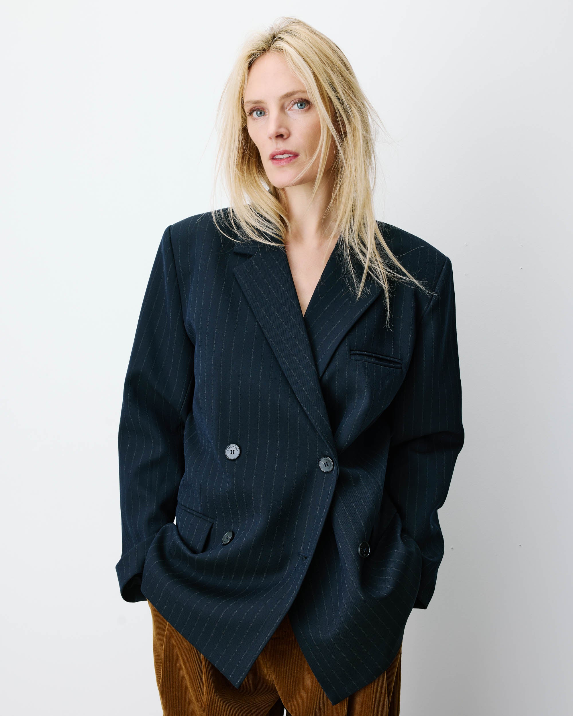 Blazer de raya diplomática marine Auguste