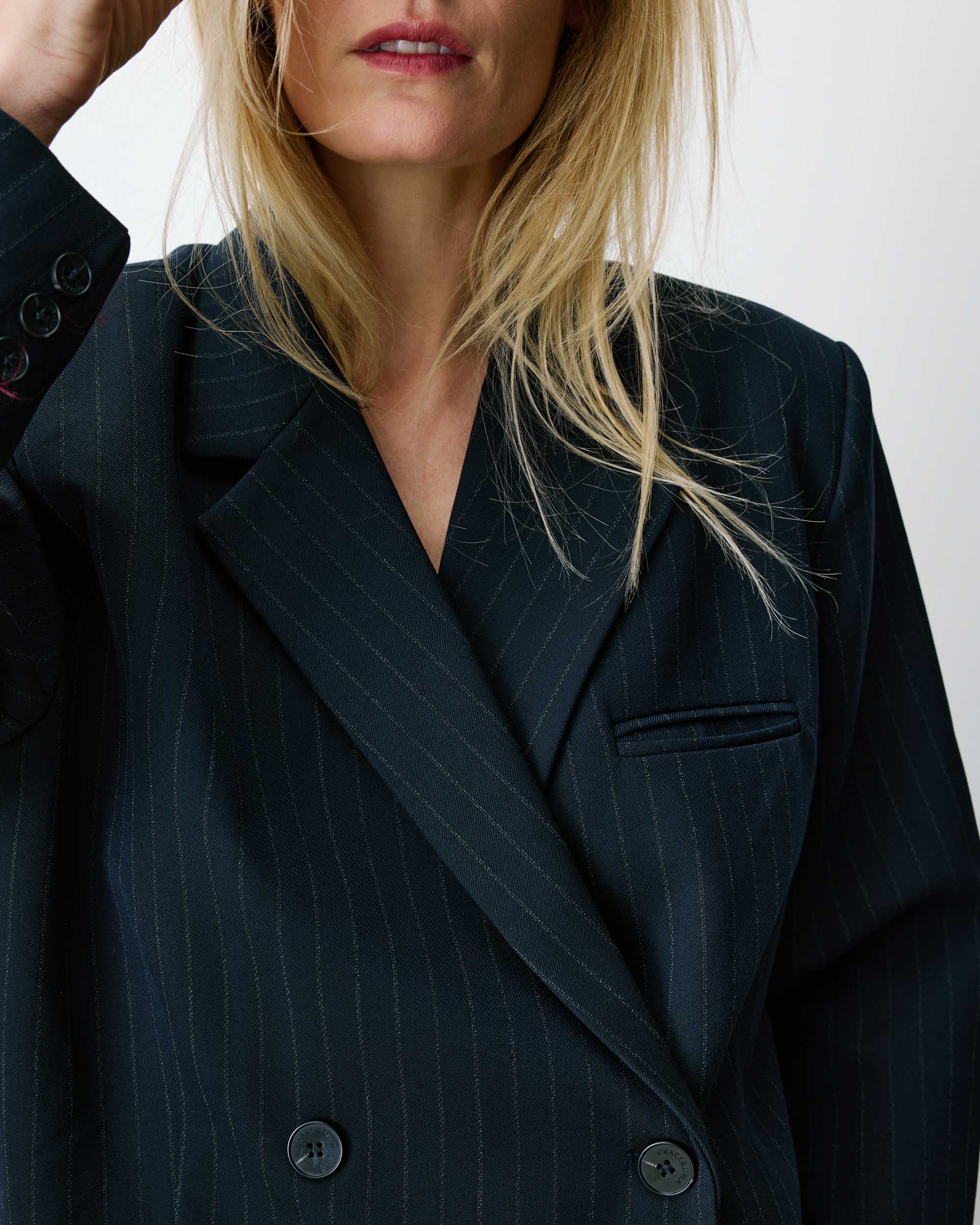 Blazer de raya diplomática marine Auguste