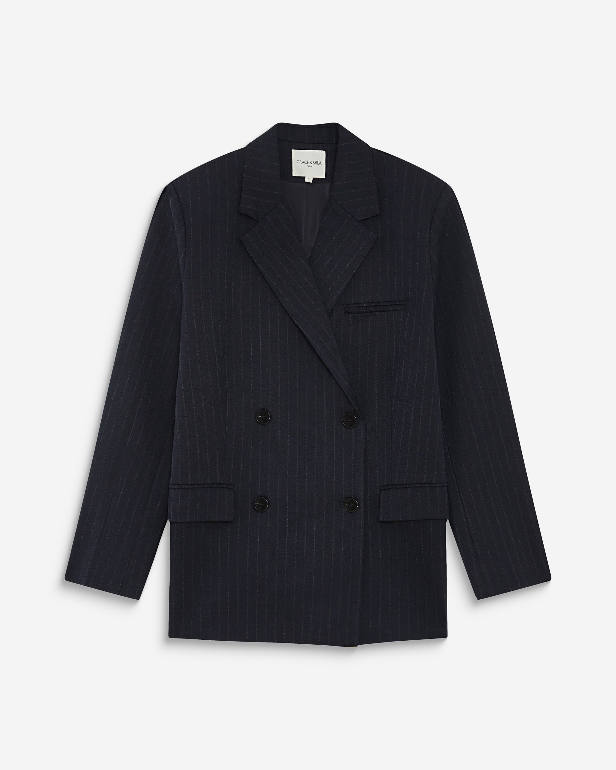Blazer de raya diplomática marine Auguste