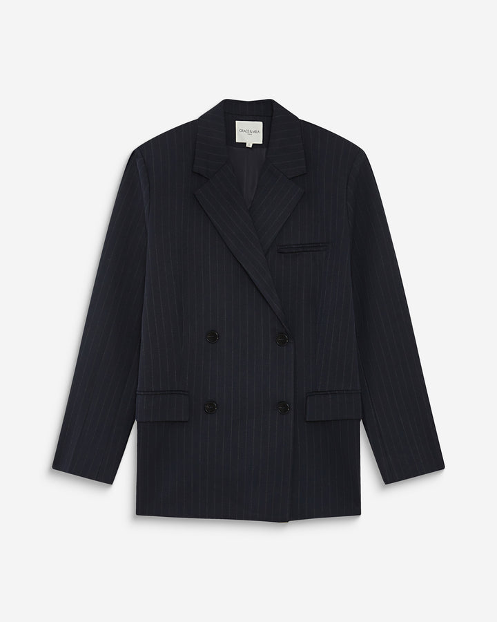 Blazer de raya diplomática marine Auguste