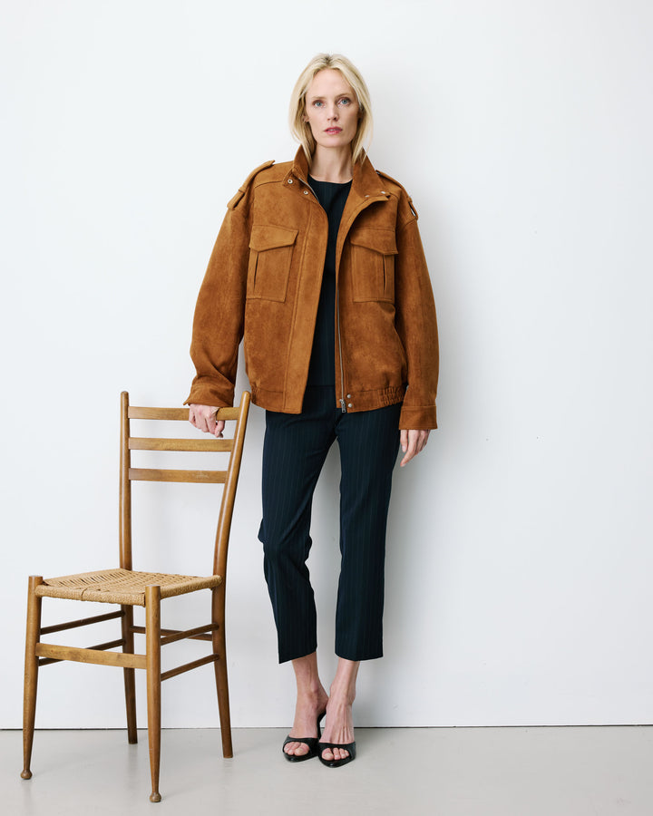 Chaqueta oversize efecto ante camel Arielle