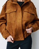Chaqueta oversize efecto ante camel Arielle