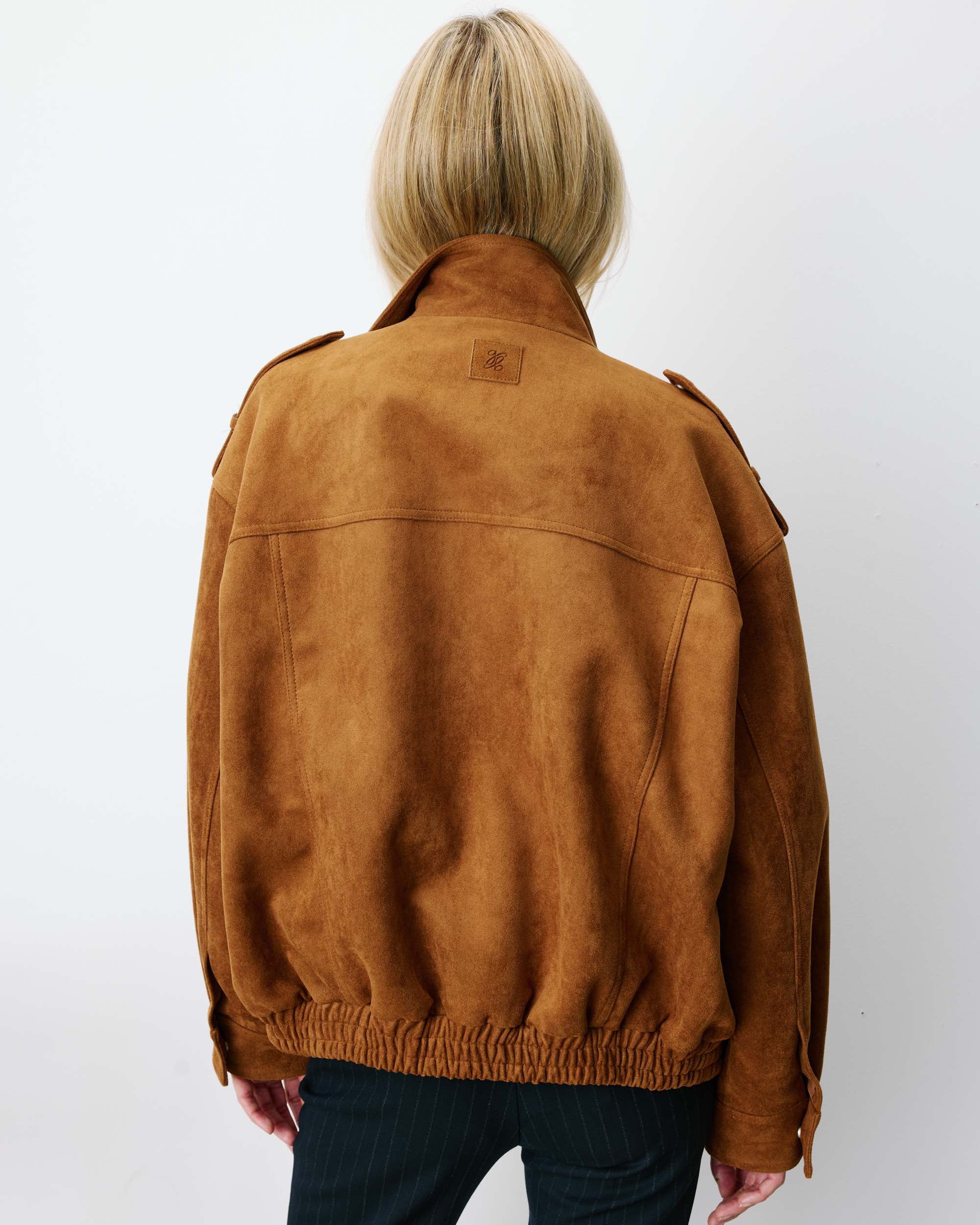 Chaqueta oversize efecto ante camel Arielle