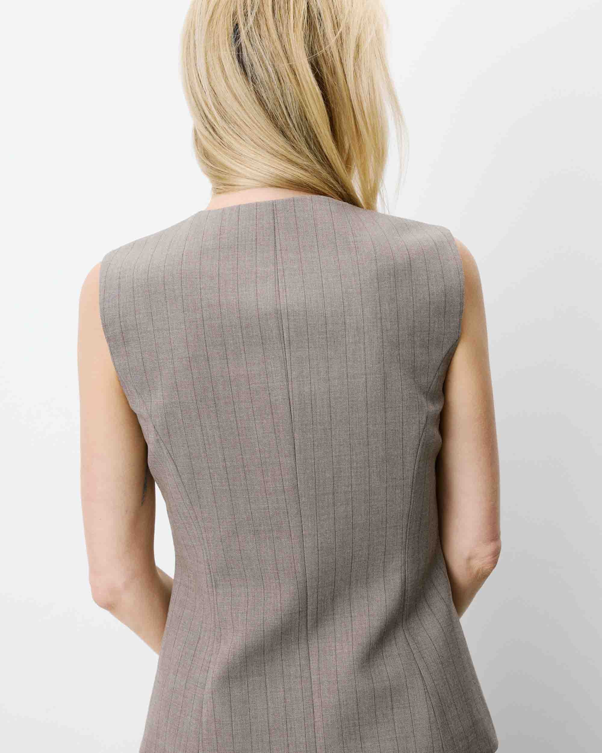 Chaleco de traje a rayas rayure Aristide