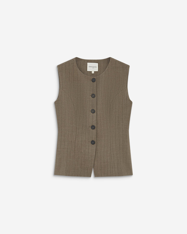 Chaleco de traje a rayas rayure Aristide