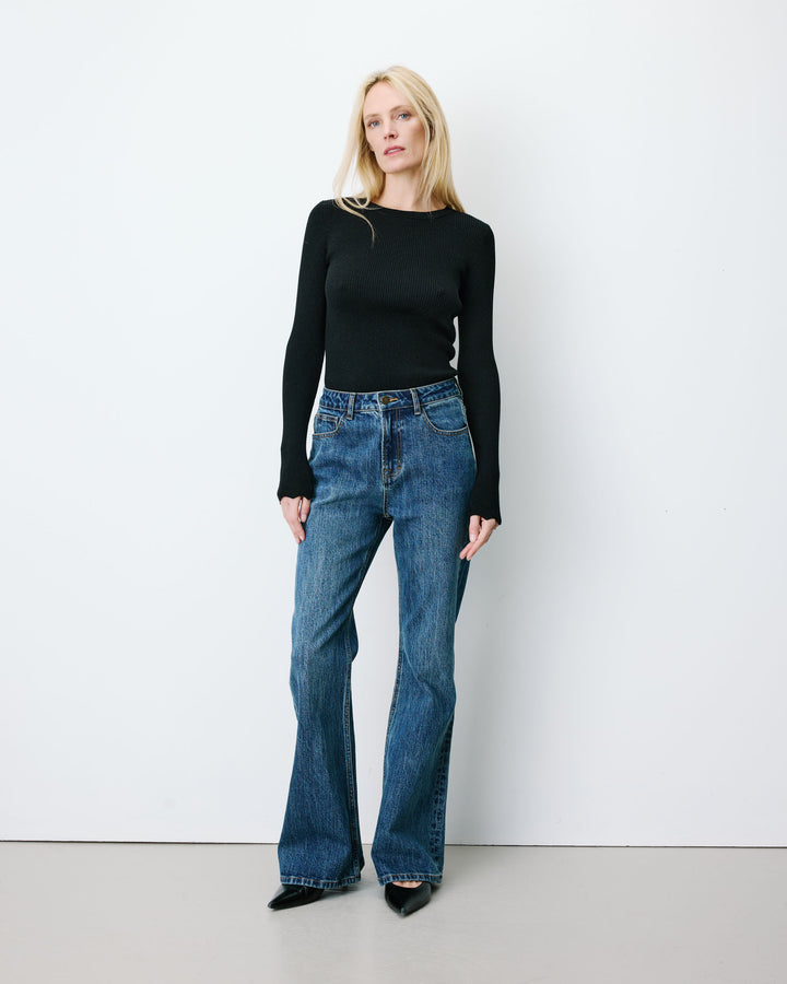 Jean flare délavé taille mi haute vintageblue Joseph