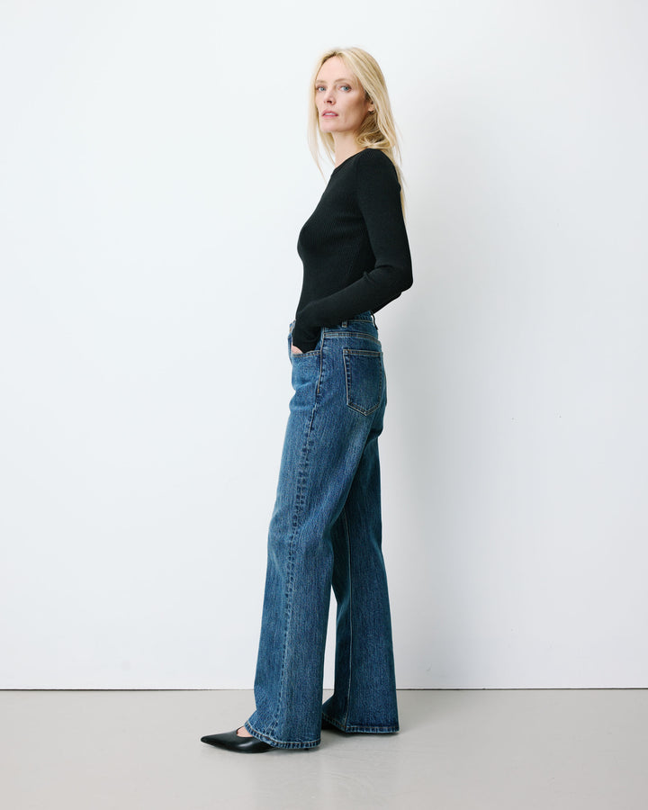 Jean flare délavé taille mi haute vintageblue Joseph