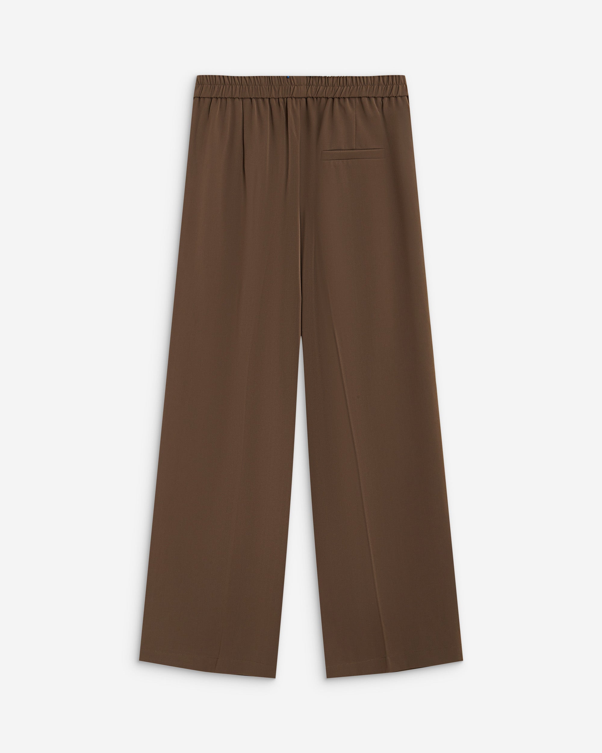 Pantalón amplio fluido con tiro medio taupe Noblesse