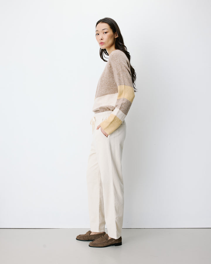 Pantalón de pana con cintura ajustable ecru Liberty
