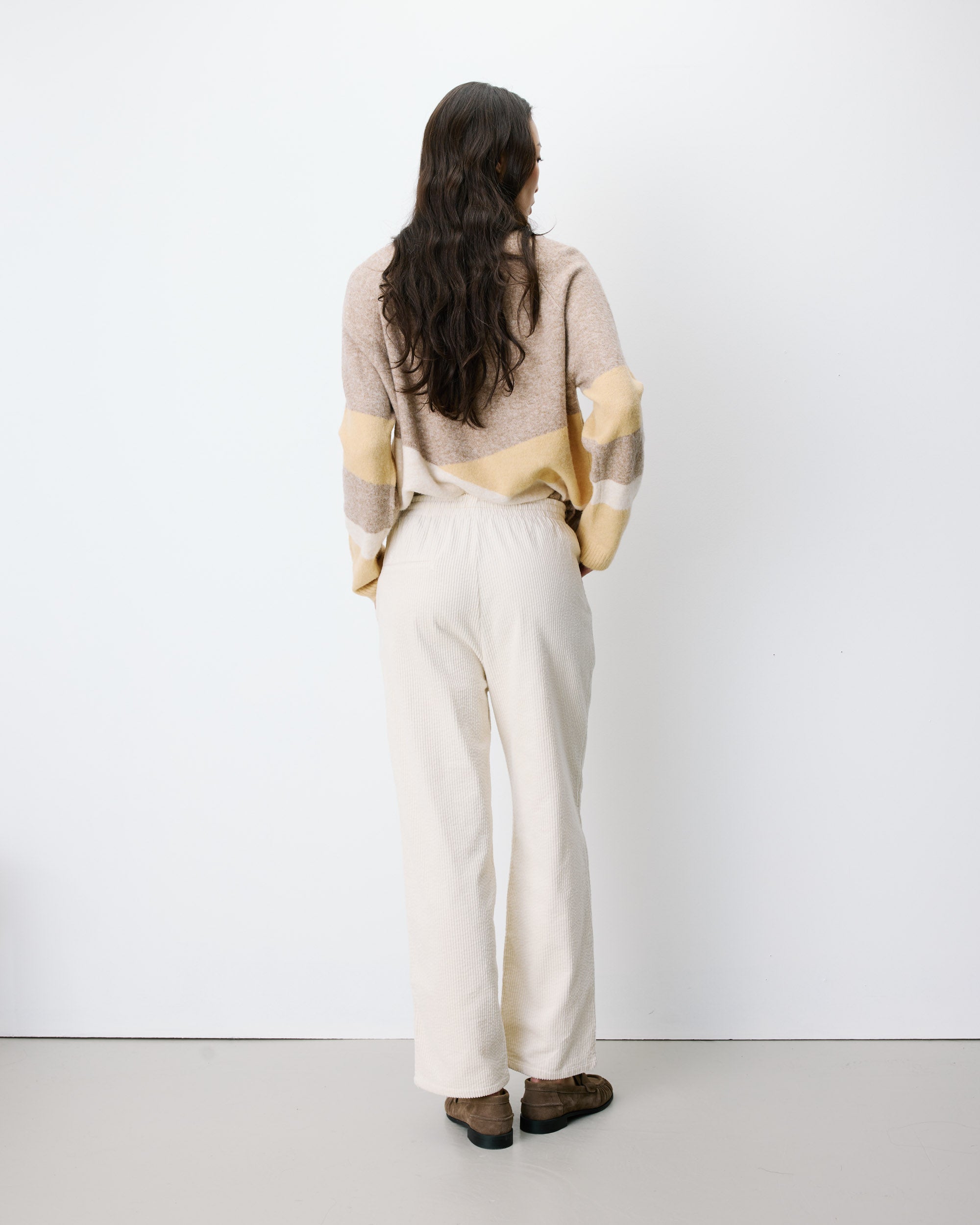 Pantalón de pana con cintura ajustable ecru Liberty