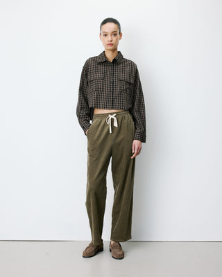 Pantalon velours côtelé taille ajustable kaki Liberty