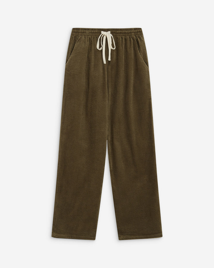 Pantalon velours côtelé taille ajustable kaki Liberty