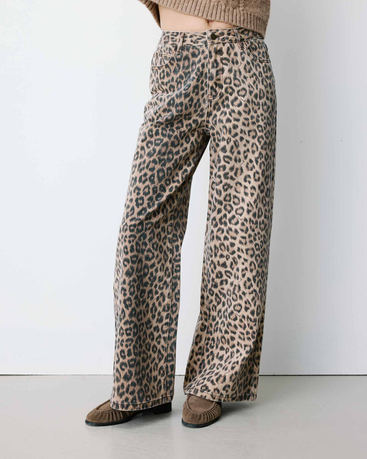 High-waist loose printed jeans leo Socca