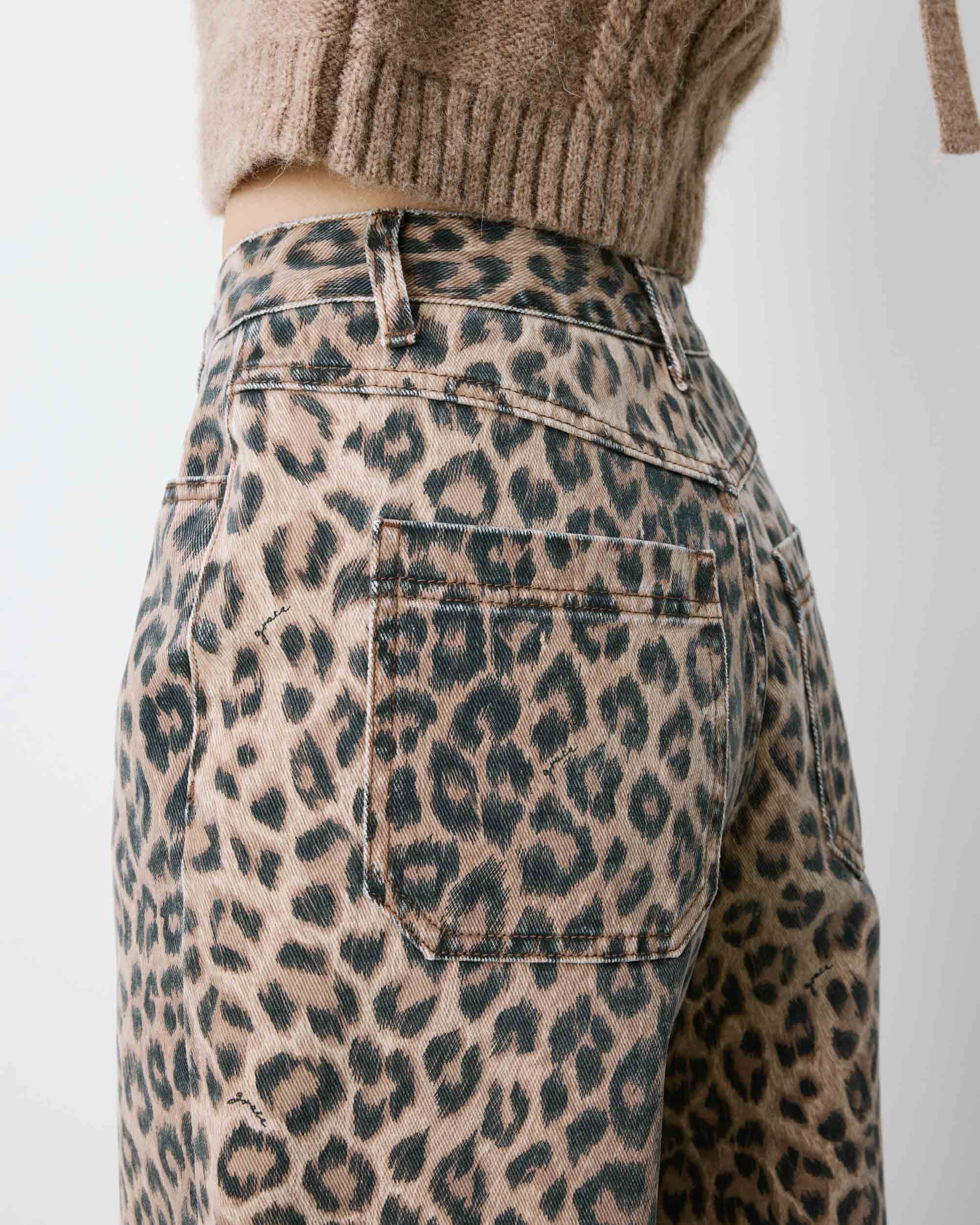 High-waist loose printed jeans leo Socca