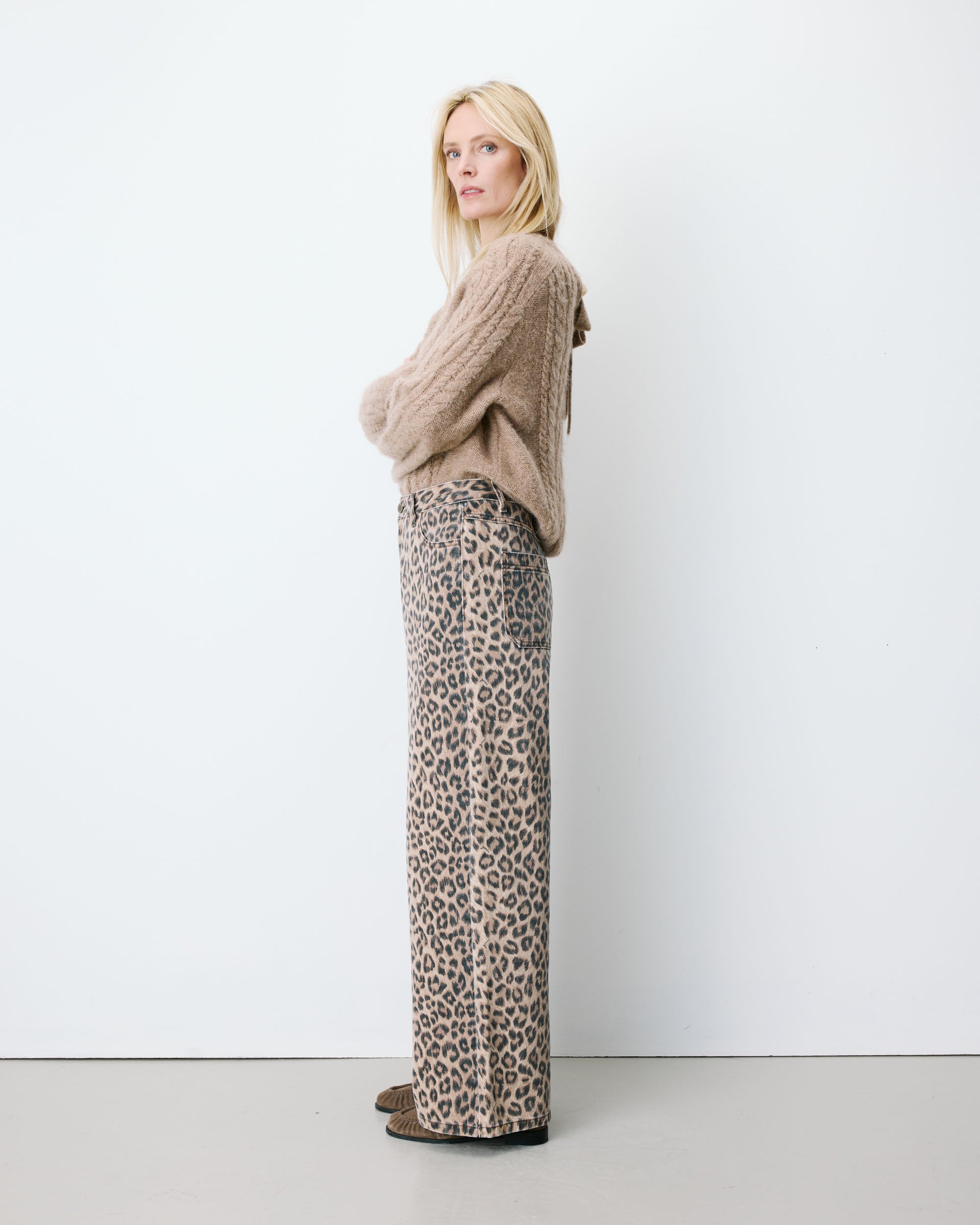 High-waist loose printed jeans leo Socca