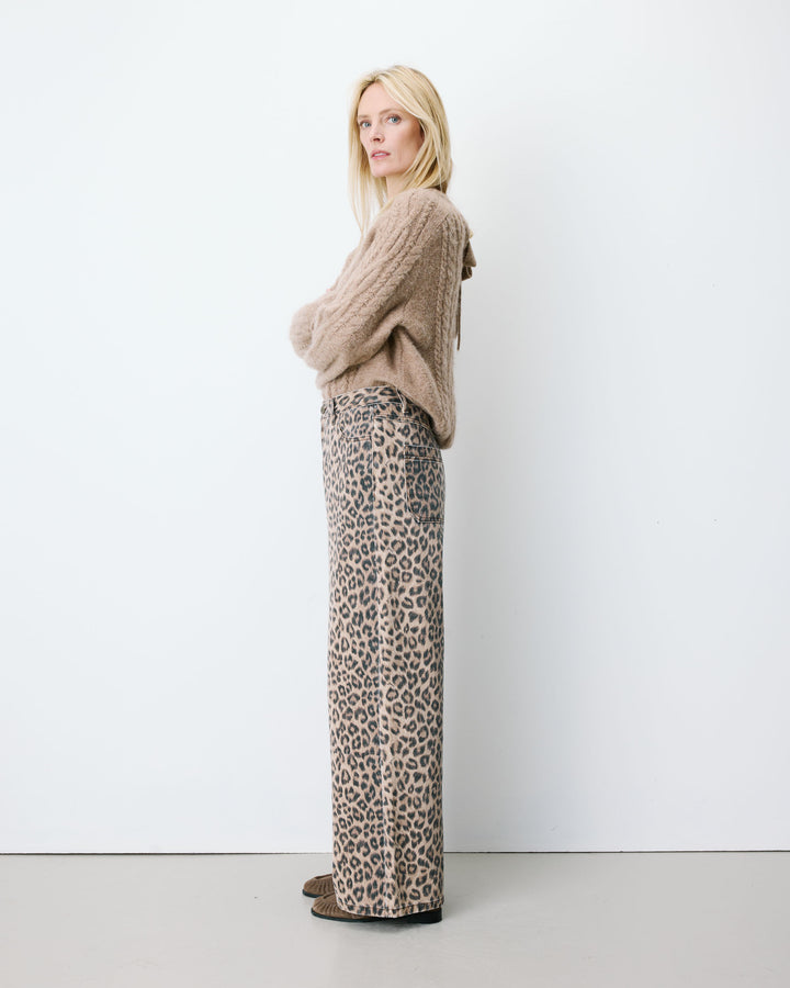 High-waist loose printed jeans leo Socca
