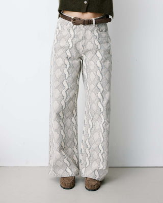High-waist loose printed jeans python Socca