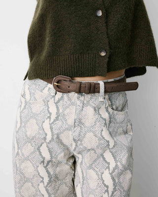 High-waist loose printed jeans python Socca