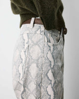 High-waist loose printed jeans python Socca