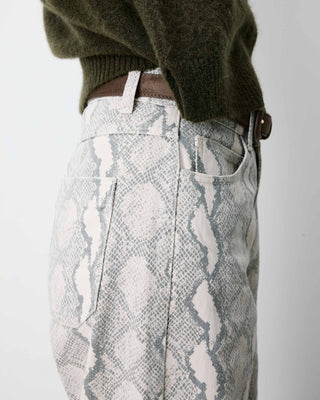High-waist loose printed jeans python Socca