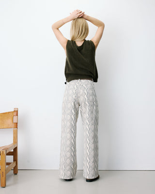 High-waist loose printed jeans python Socca