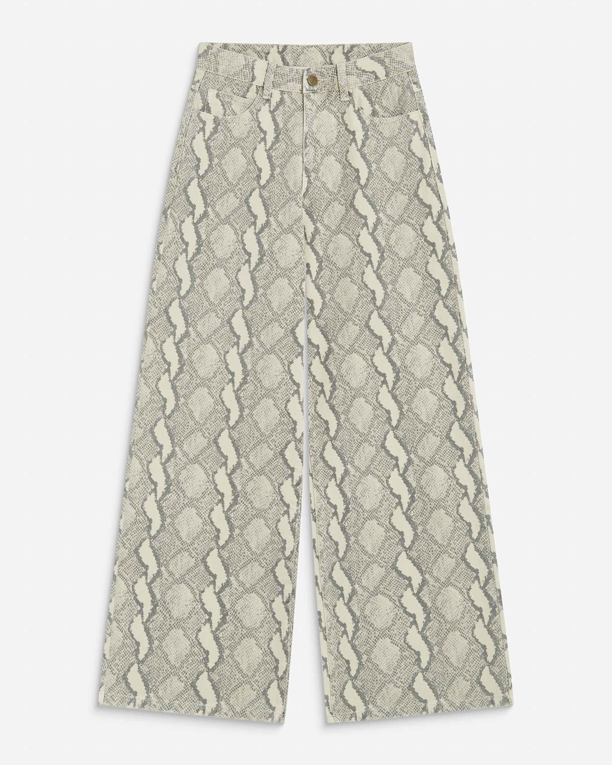 High-waist loose printed jeans python Socca