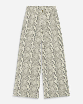 High-waist loose printed jeans python Socca