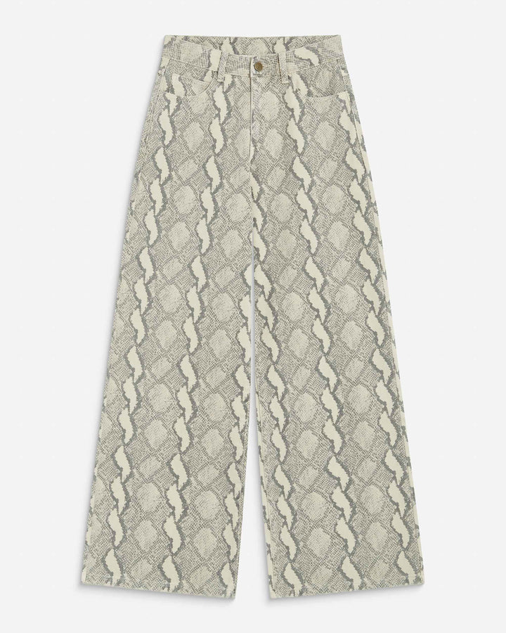 High-waist loose printed jeans python Socca