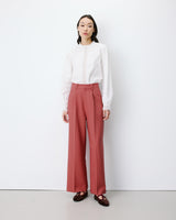 Pantalon tailleur large à plis blush Nilay