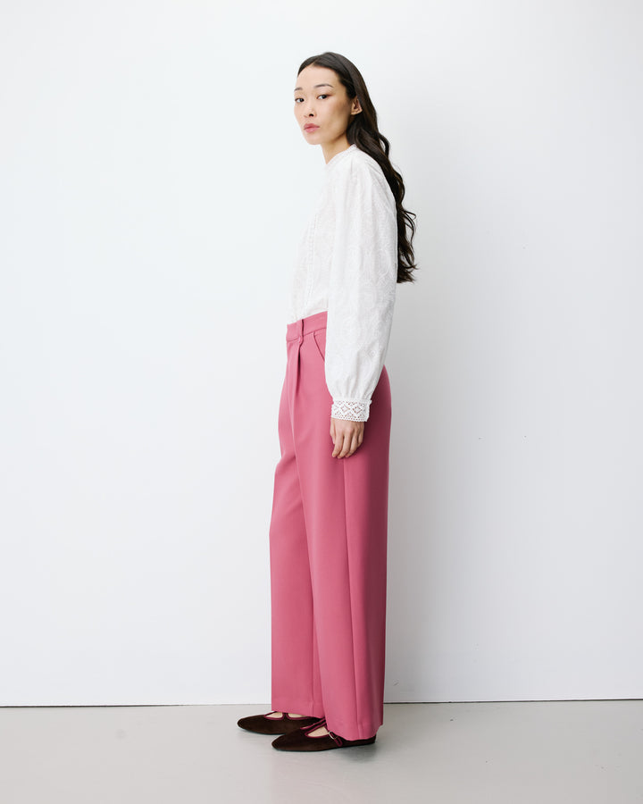 Wide-leg pleated tailored pants blush Nilay