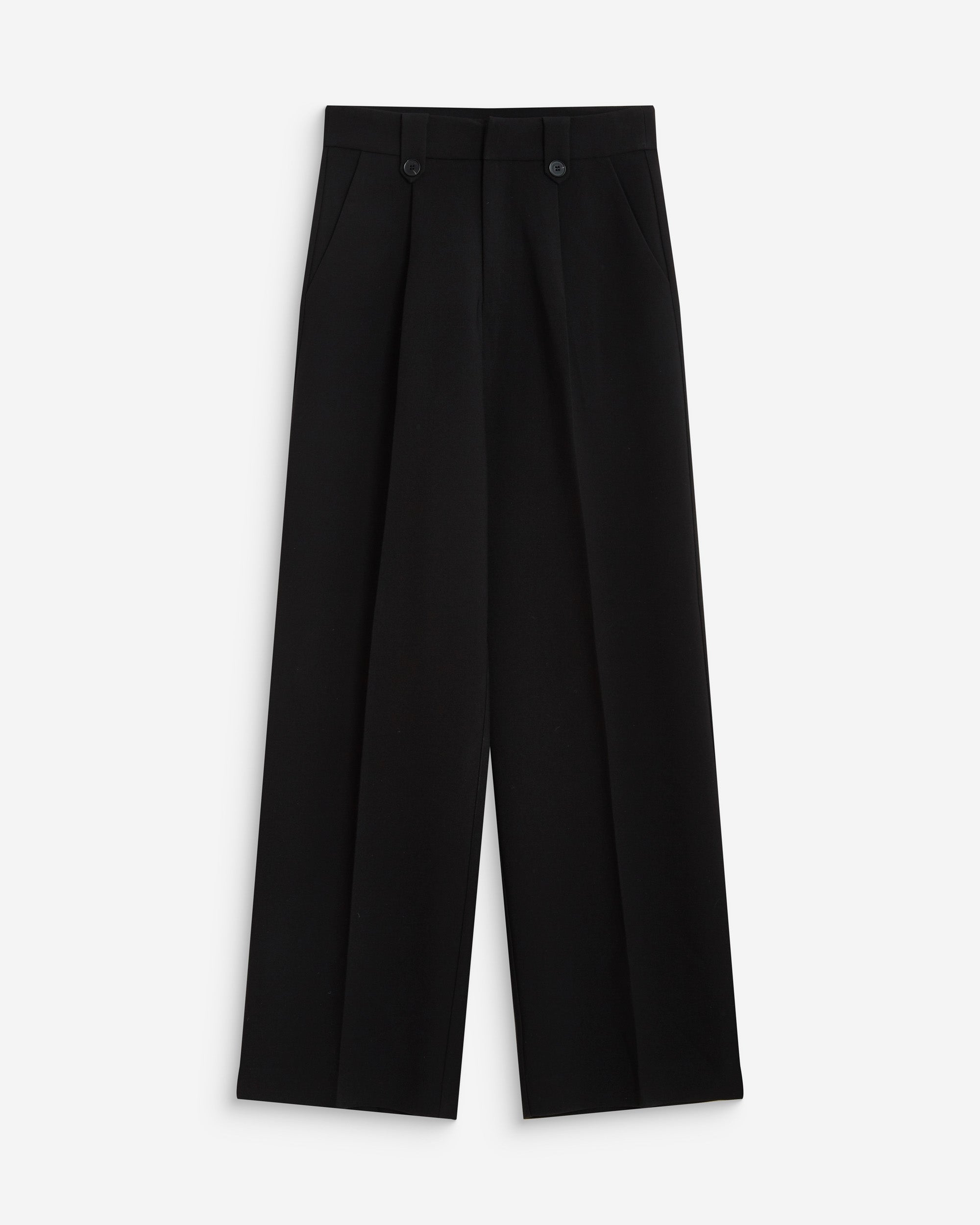Pantalon tailleur large à plis noir Nilay