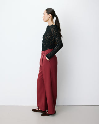 Wide-leg pleated tailored pants terracotta Nilay