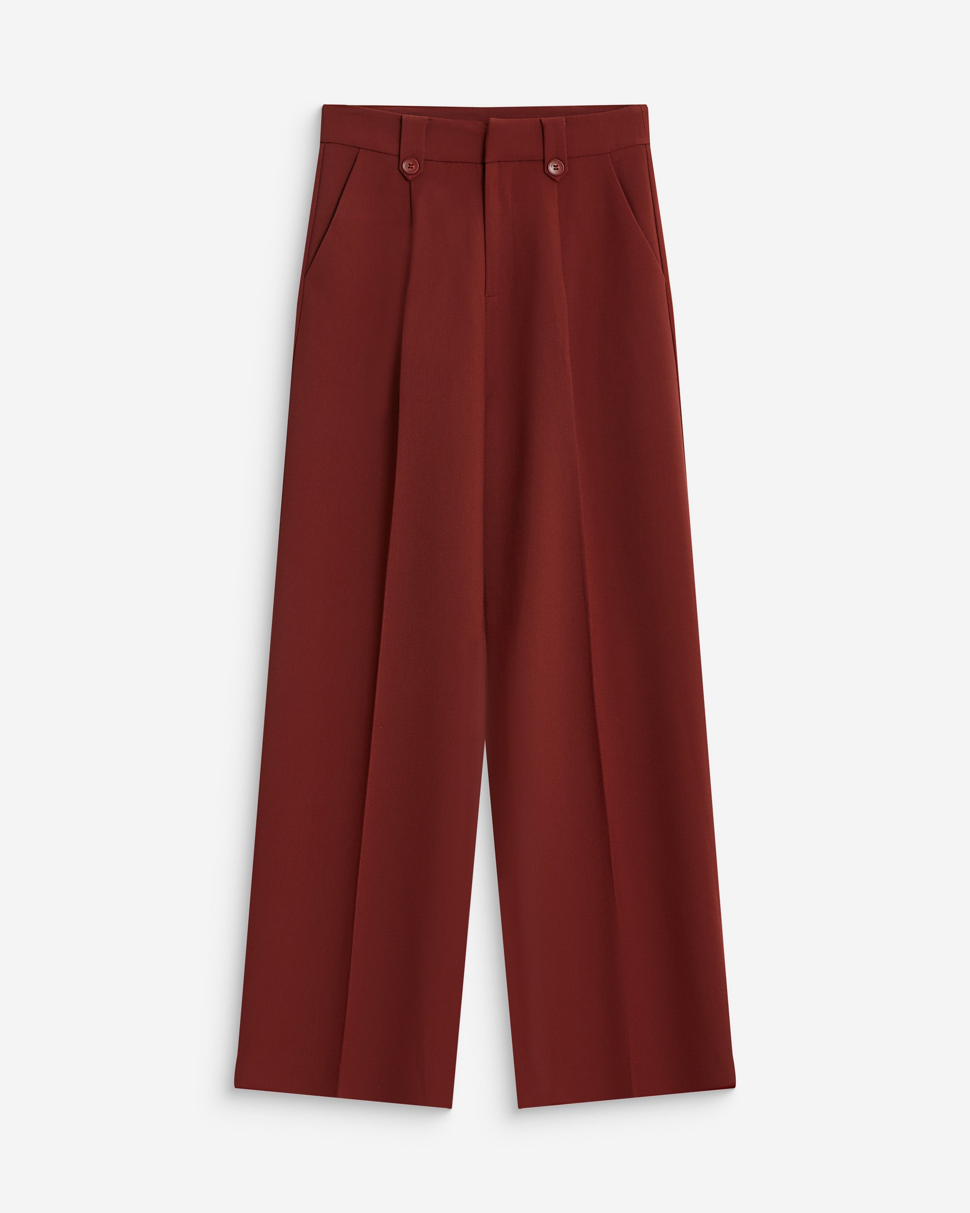 Wide-leg pleated tailored pants terracotta Nilay