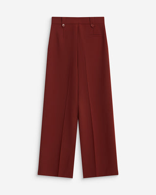 Wide-leg pleated tailored pants terracotta Nilay