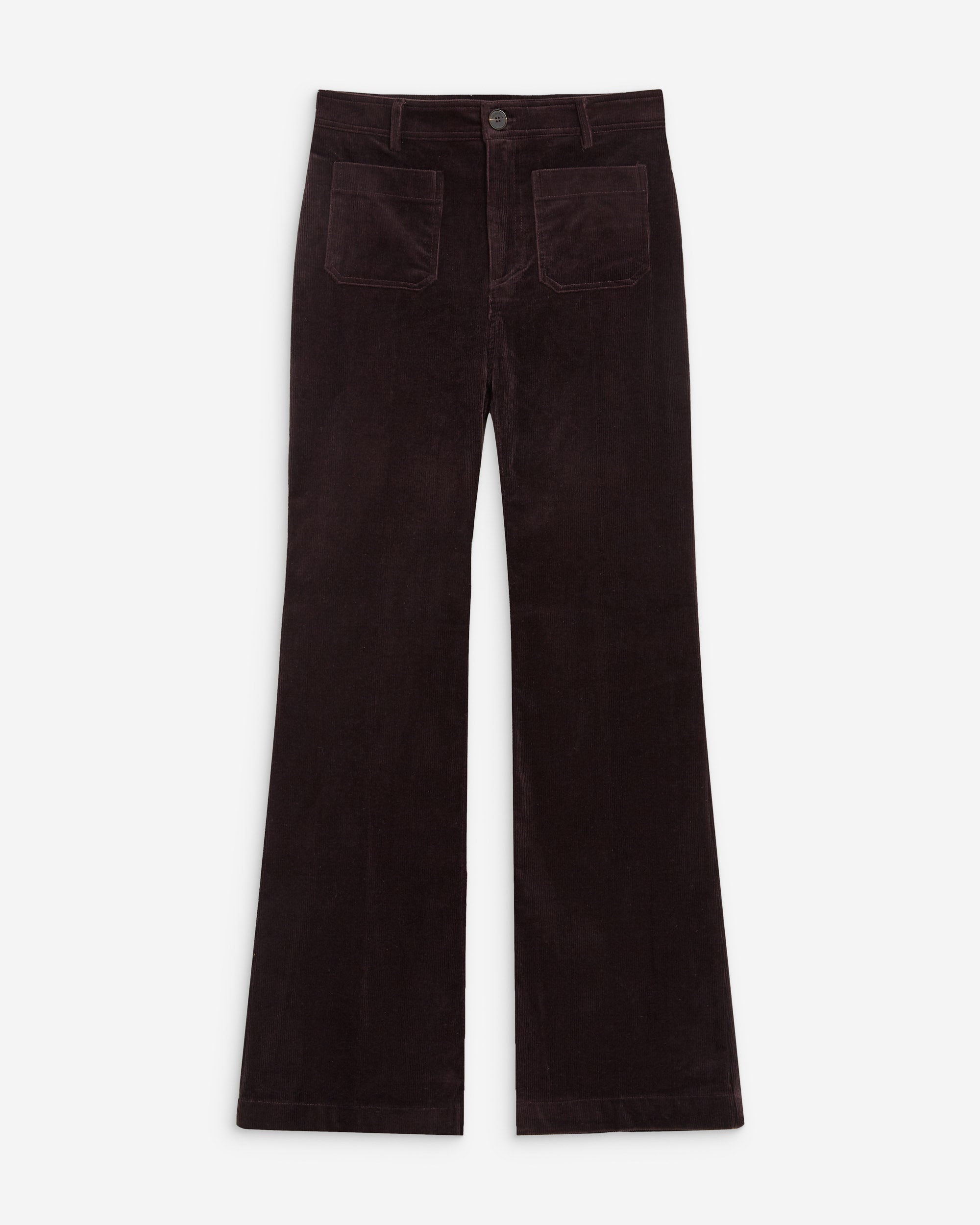 Pantalon droit velours côtelé aubergine Alban